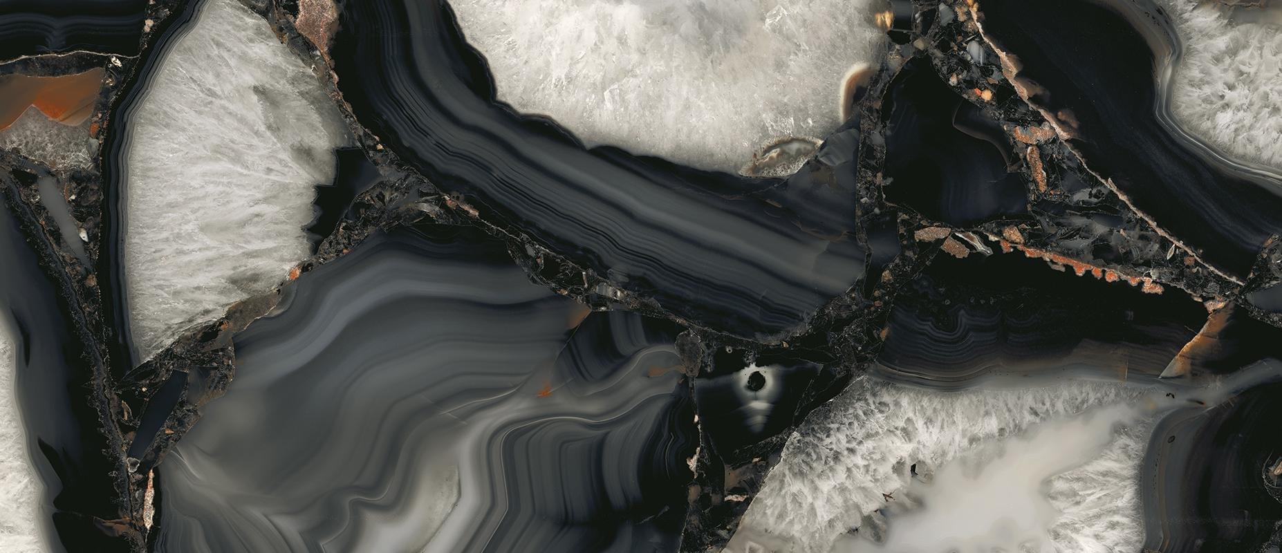 фон Tele Di Marmo Precious Agate Black Lappato 120x278