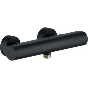 Смеситель NOBILI для душа настенный, термостат, без излива, цвет: черный матовый SE124030BM