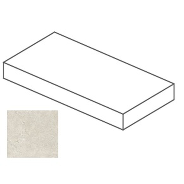 Impronta italgraniti Dorset DR01LBA2BD Bianco Cross Cut Elemento L Angolare Dx 20mm 60x120x14 матовая