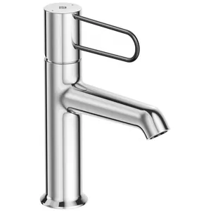 Смеситель Jacob Delafon E21028-BL-CP для раковины, донный клапан, хром/черный