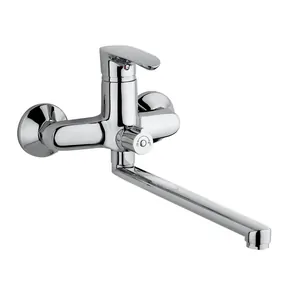Смеситель для ванны Paini настенный,однозахв.,длинный излив,без душ.гарн,хром PACR119KM