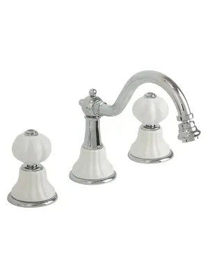 Смеситель для биде Migliore на 3 отв., с д/к, белый/хром ML.OLV-5825.BI.CR