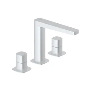 Смеситель WasserKRAFT 9535 для раковины, двухзахватный, белый Soft-touch