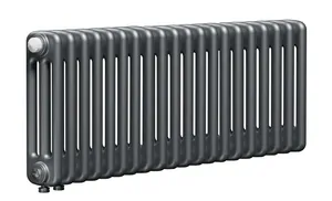 Радиатор стальной трехтрубчатый RIFAR 3057- 20 секций, нижнее подкл. с терм. клапаном, титан TUB 3057-20-DV1-TI