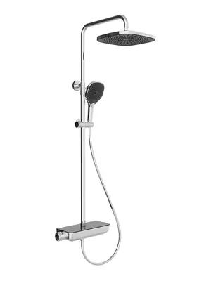 Душевая система Aqueduto CHU0300 для душа, с термостатом, верхний и ручной душ, цвет: хром