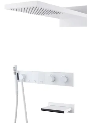 Душевая система Boheme 133-2-MW встраиваемая, термостат, излив, верхний/ручной душ, белый мат