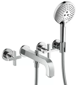 Смеситель Axor 39447 для ванны/душа двухзахват. (крестовый) встраив.,ручной душ,излив 222мм