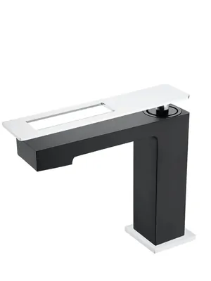 Смеситель Boheme 141-BCR для раковины, на 1 отверстие, однозахватный, черный+хром