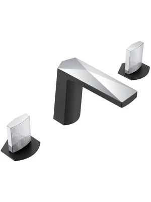 Смеситель Boheme для раковины, на 3 отверстия, двухзахватный, хром черный 150-BCR-TOUCH