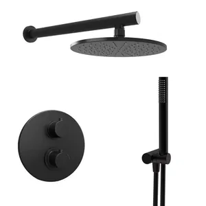Душевая система Paini с термостатом для душа на 2 выхода, черный брашированный 78PZSET26911THSH