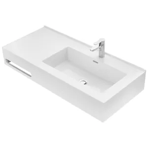 Раковина Aquaton 100 11A733231QA01R 1000х450х178 литой мрамор, правая, белая