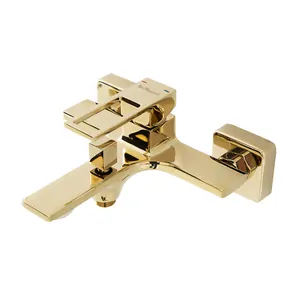 Смеситель для ванны/душа BelBagno LUC-VAS-ORO настенный, однозахватный, золото