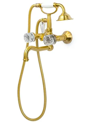 Смеситель Boheme 313-CRST для ванны/душа, настенный, двухзахв, лейка 1 режим, бронза