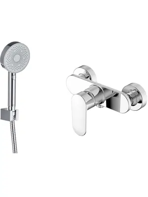 Сет Aquatek 2в1 AQ1834CR Смеситель для душа AQ1860CR+Душевой гарнитур AQ2030CR, цвет: хром