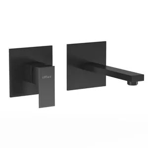 Смеситель для раковины Paini встраиваемый,однозахватный,с внутр.частью,черный браш. 21PZ208