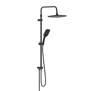 Душевая система Damixa верхний душ 220 мм, ручной душ 3 функции, черный 953000300