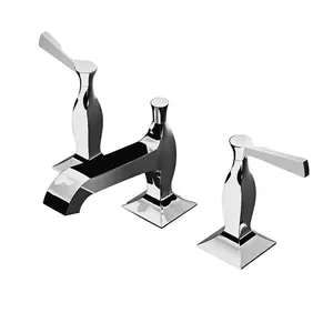 Смеситель для раковины Zucchetti ZB2425 двухзахватный, на 3 отв., донный клапан, цвет: хром