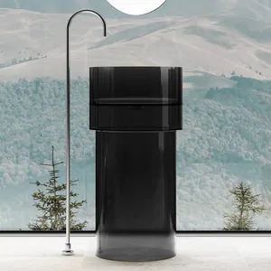 Раковина напольная ABBER 450x450x900 отдельностоящ., черная AT2701Onyx-H