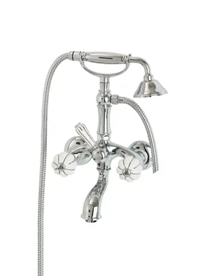 Смеситель для ванны/душа Migliore настенный, бел. с декором платина/хром ML.OLV-5802.BP.CR