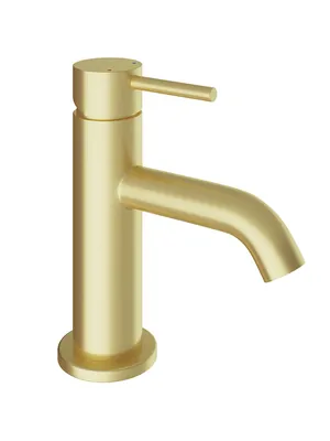 Смеситель для раковины Aqueduto CAN0150 однозахватный, низкий излив 65мм, шлифованное золото