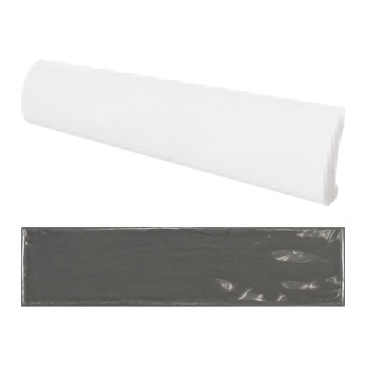 Equipe Cottage 23118 Pencil Bullnose Dark Grey 3x15 глянцевая
