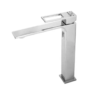 Смеситель на раковину BelBagno LUC-LMC-CRM высокий, однозахватный, без донного клапана, хром