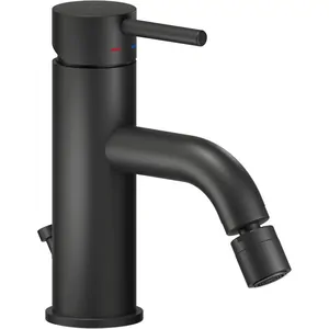 Смеситель NOBILI для биде, однозахватный, донный клапан, черный матовый LV00119/1BM