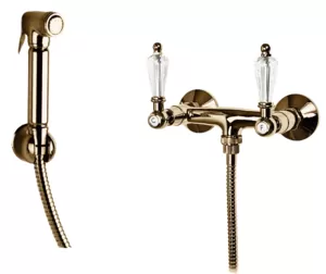 Смеситель CEZARES -DIF-02-Sw для гиг.душа, шланг 120см, держатель, бронза/ручки Swarovski