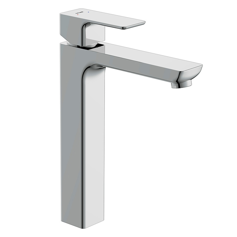 Смеситель для раковины Cersanit 63043 высокий однорычажный, донный клапан клик-клак, хром