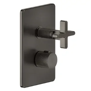 Смеситель Gessi 58236.299 для ванны/душа, встр., термостат, на 3 вых., внешняя часть, черный