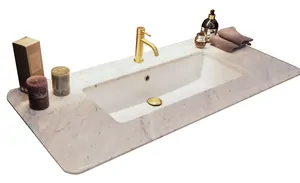 Столешница Diamante Bianco carrara натуральный мрамор, 1 отв. под смеситель DIABIMARBLE120