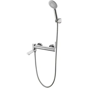 Смеситель для ванны/душа BelBagno ETN-SET-VDH-IN поворотный излив, с душевым набором, сатин