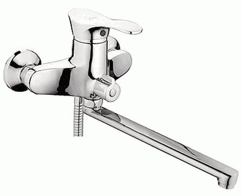 Смеситель Ledeme Н01 настенный, для ванны и душа, с душевой лейкой, однозахватный, хром L2201