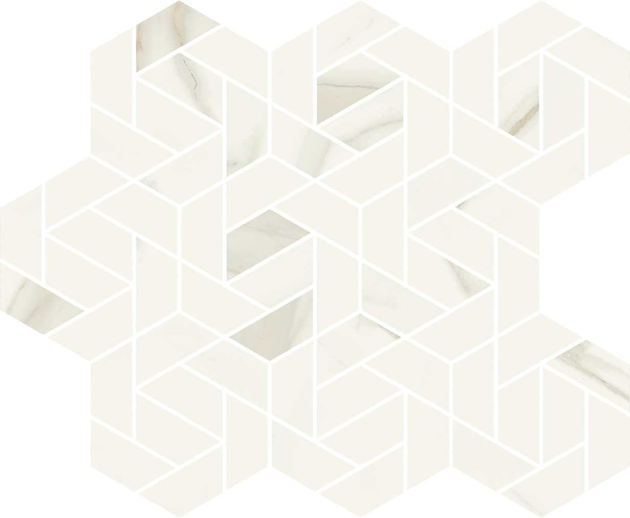 Metropolis Calacatta Gold Mosaico Icon 34.7X28.6 матовая