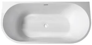 Ванна акриловая Abber (1700х800) пристенная, слив-перелив, черная+белая AB9216-1.7MB