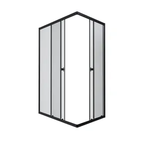 Душевой уголок Triton -Блэк (100х80) низкий поддон, стекло 4 мм прозрачное/профиль черный DK327