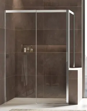 Душевая дверь Duka 1200х2250 фикс. часть слева, стекло прозрачное с печатью/профиль хром Q0-ST2N LSH1 1200 (MS1200N)x2250 CSH AQ10PCA