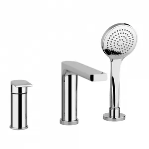 Смеситель Gessi Via Manzoni 38634 для ванны трехсекционный с переключателем в изливе, шланг