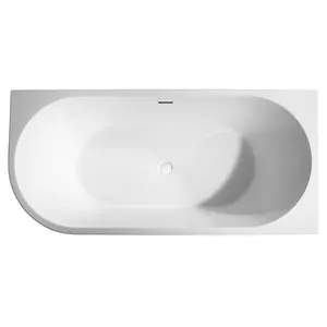 Ванна акриловая Abber (1500x780)  пристеннная, угловая правая, слив-перелив, белая AB9257-1.5 R