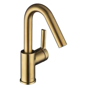 Смеситель для раковины Swedbe 2712GO,однозахватный, излив 237 мм,цвет золото