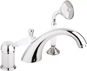 Смеситель CEZARES BVDM-01-Bi на борт ванны, 3 отверстия, однорычажный, хром/ручка белая