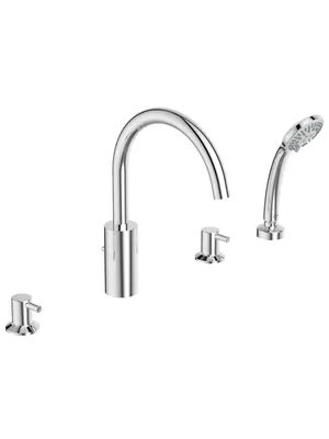 Смеситель для ванны/душа Ideal Standard BC198AA набортный, ручной душ со шлангом 175см