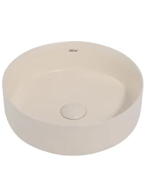 Раковина накладная ABBER d360 без отв. под смеситель и перелив,светло-беж. мат. AC2108MBE