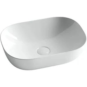 Раковина накладная Ceramicanova 455х325х135 прямоугольная, без перелива, цвет: белый CN6009