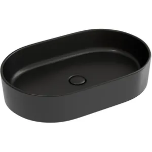 Раковина накладная Ceramicanova 608х385х122 без отв. под смеситель, черный мат. CN6048MB