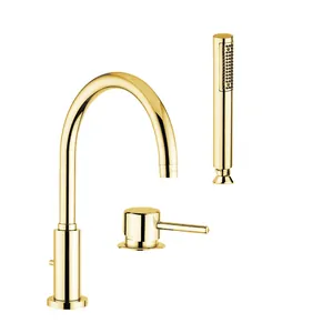 Смеситель на борт ванны Giulini F6565BDO на 3 отверстия, однозахватный, цвет: золото