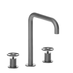 Смеситель для раковины Fantini на 3 отверстия, донный клап. Matt Gun Metal 47P5P007