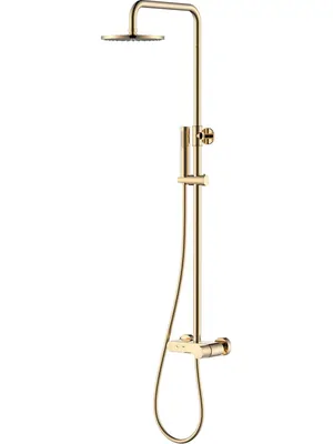 Душевая система Boheme 128-GG.2 настенная, с изливом, верхний/ручной душ, золото