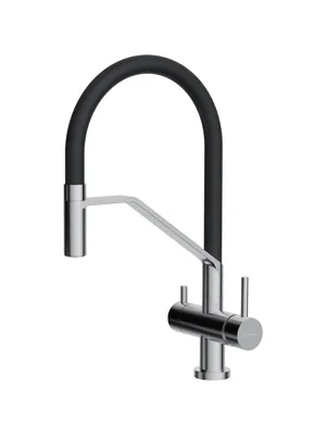 Смеситель для мойки Omoikiri BN-NL нержав. сталь+черный, с краном для питьевой воды 4994544