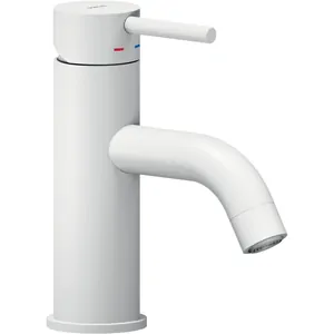 Смеситель NOBILI для раковины, однозахватный, донный клапан, белый матовый LV00118/2WM